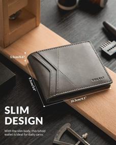 img 1 attached to 👔 VULKIT Men's Bi-Fold Leather Minimalist Wallet with RFID Blocking Technology - Sleek & Functional Men's Accessories