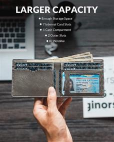 img 3 attached to 👔 VULKIT Men's Bi-Fold Leather Minimalist Wallet with RFID Blocking Technology - Sleek & Functional Men's Accessories