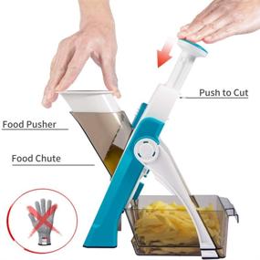 img 3 attached to 🥔 ONCE FOR ALL Mandoline Vegetable Slicer: Adjustable Thickness, Safe Blue Potato Onion Chopper & Upright Dicer Fruit