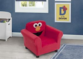 img 2 attached to 🔴 Delta Children Red Sesame Street Elmo Upholstered Chair