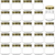 encheng 8 oz glass jars with lids - set of 24 - ideal for storage, canning, caviar, herbs, jellies, and more logo