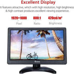 img 3 attached to 🖥️ EYOTO 12" Полноэкранный монитор Full HD 1920x1080 IPS LCD с HDMI с кабелем BNC - ПК, камера, DVD, безопасность CCTV, DVR, домашний офис, наблюдение