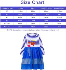 img 1 attached to 👗 Cotton Dresses for Girls | Auranso Sleeve Rainbow Clothing