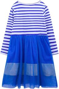 img 3 attached to 👗 Cotton Dresses for Girls | Auranso Sleeve Rainbow Clothing