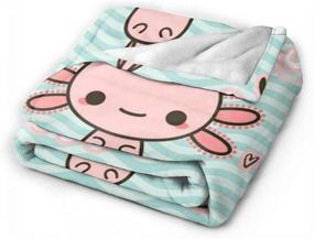 img 3 attached to Avalokitesvara Axolotl Print Flannel Blanket - Soft, Warm, Plush Throw for Bed, Couch, Chair - Lightweight Microfiber, Ideal for Living Room - 50x40 Inch, Perfect for Kids