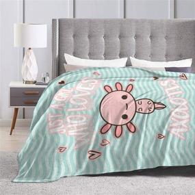 img 2 attached to Avalokitesvara Axolotl Print Flannel Blanket - Soft, Warm, Plush Throw for Bed, Couch, Chair - Lightweight Microfiber, Ideal for Living Room - 50x40 Inch, Perfect for Kids