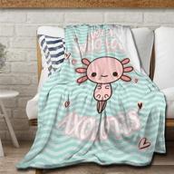 avalokitesvara axolotl print flannel blanket - soft, warm, plush throw for bed, couch, chair - lightweight microfiber, ideal for living room - 50x40 inch, perfect for kids logo