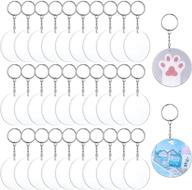 glihro acrylic keychain blanks set - 90 pcs clear keychains for vinyl with rings and jump rings - perfect for diy crafts & projects logo