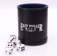 🎲 premium professional dice cup set - black leatherette exterior with luxurious blue velvet interior, includes 5 complimentary 6-sided dice логотип