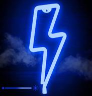 💡 led blue lightning neon signs for wall decor with dimmer and usb charger. illuminated signs for bedroom, living room, party, kids room. логотип