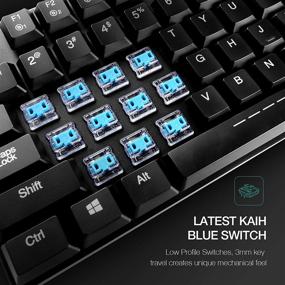 img 2 attached to 💻 HAVIT Backlit Wired Gaming Keyboard: Ultra-Thin & Light Mechanical Keyboard with Latest Low Profile Kailh Blue Switches - 87 Keys N-Key Rollover (Black)