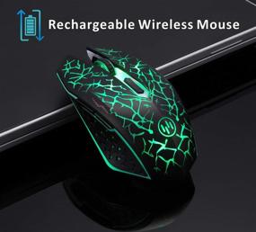 img 3 attached to 🖥️ Wireless Gaming Mouse TENMOS K6 - Rechargeable, Silent, LED Optical Computer Mice with USB Receiver, 3 DPI Levels, 6 Buttons - Auto Sleeping, Laptop/PC/Notebook Compatible (Green Light)