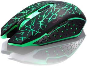 img 4 attached to 🖥️ Wireless Gaming Mouse TENMOS K6 - Rechargeable, Silent, LED Optical Computer Mice with USB Receiver, 3 DPI Levels, 6 Buttons - Auto Sleeping, Laptop/PC/Notebook Compatible (Green Light)