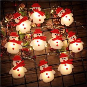 img 3 attached to 🎄 Zaugontw Christmas Snowman String Lights - Festive 10 LED 5.4ft Waterproof Short Plush Lights for Christmas Decorations - Battery Operated