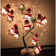 🎄 zaugontw christmas snowman string lights - festive 10 led 5.4ft waterproof short plush lights for christmas decorations - battery operated логотип