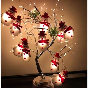 img 4 attached to 🎄 Zaugontw Christmas Snowman String Lights - Festive 10 LED 5.4ft Waterproof Short Plush Lights for Christmas Decorations - Battery Operated