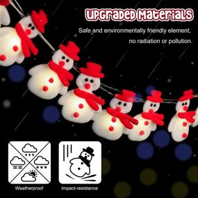 img 1 attached to 🎄 Zaugontw Christmas Snowman String Lights - Festive 10 LED 5.4ft Waterproof Short Plush Lights for Christmas Decorations - Battery Operated