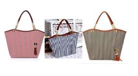 img 3 attached to 👜 Сумка из холста с полосатым дизайном в стиле уличной моды для женщин с одной плечевой лямкой от wenettion