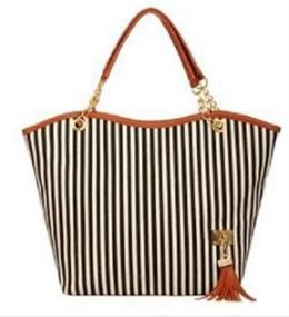 img 4 attached to 👜 Сумка из холста с полосатым дизайном в стиле уличной моды для женщин с одной плечевой лямкой от wenettion