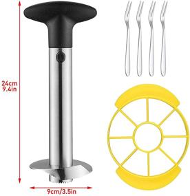 img 3 attached to 🍍 Pineapple Corer and Slicer Combo with Upgraded, Reinforced, and Thicker Stainless Steel Blade - Ideal Peeler and Core Remover Tool for Home & Kitchen