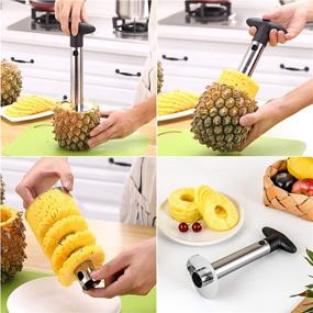 img 2 attached to 🍍 Pineapple Corer and Slicer Combo with Upgraded, Reinforced, and Thicker Stainless Steel Blade - Ideal Peeler and Core Remover Tool for Home & Kitchen