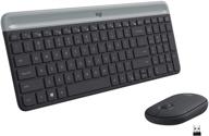 комплект беспроводной клавиатуры и мыши logitech mk470 slim - компактный дизайн с низким профилем, бесшумная работа, usb-приемник 2,4 ггц, подключение plug and play, долгий срок службы батареи - графит. логотип