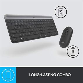 img 1 attached to Комплект беспроводной клавиатуры и мыши Logitech MK470 Slim - компактный дизайн с низким профилем, бесшумная работа, USB-приемник 2,4 ГГц, подключение Plug and Play, долгий срок службы батареи - графит.