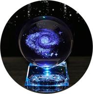 🌌 zulux galaxy crystal ball - led lamp base, clear 80mm(3 inch) glass art - ideal galaxy balls for kids birthday gifts, teacher gifts, anniversary, and boyfriend's birthday logo