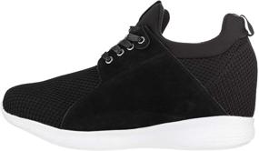 img 2 attached to Invisible Height Increase Trainer Men's Shoes: CALTO Elevator Sneakers Revamp Your Style!