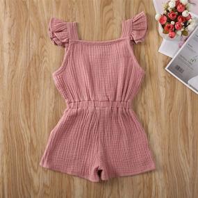 img 3 attached to 👗 Merqwadd Toddler Jumpsuits: Adorable Fly Sleeve Clothing for Girls' Jumpsuits & Rompers