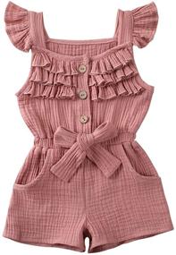 img 4 attached to 👗 Merqwadd Комбинезоны для малышей: очаровательная одежда без рукавов для девочек: комбинезоны и комбинезоны