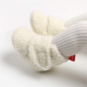 img 2 attached to 🧦 Warm and Non-Skid Baby Booties: KIDSUN Newborn Infant Soft Shoes for Winter, Stay On Socks and Christmas Slippers