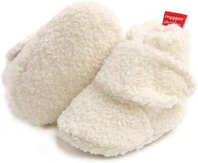 img 4 attached to 🧦 Warm and Non-Skid Baby Booties: KIDSUN Newborn Infant Soft Shoes for Winter, Stay On Socks and Christmas Slippers