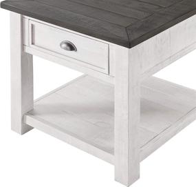 img 2 attached to 🪑 Monterey Solid Wood End Table – White with Grey Top by Martin Svensson Home