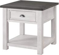 🪑 monterey solid wood end table – white with grey top by martin svensson home logo