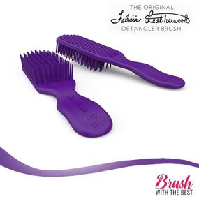 img 3 attached to Felicia Leatherwood's Purple Detangler Brush - Ideal for Kinky, Curly, Wavy 4c or Straight Hair - Effortlessly Tame Tangles and Define Coils - Painlessly Suitable for All Ages