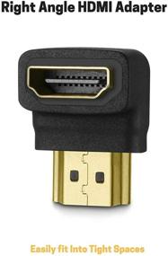 img 2 attached to 🔌 5 Pack High-Speed HDMI Cables-6ft with 90 Degree Adapter, Gold Plated Connectors, Cord Ties for TV PC PlayStation - Supporting Ethernet, 3D, 1080P, ARC - Save Money & Deliver Dazzling Quality