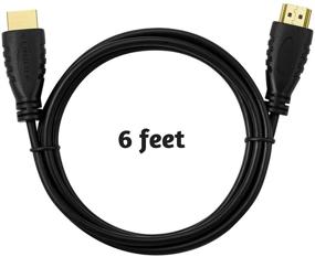 img 1 attached to 🔌 5 Pack High-Speed HDMI Cables-6ft with 90 Degree Adapter, Gold Plated Connectors, Cord Ties for TV PC PlayStation - Supporting Ethernet, 3D, 1080P, ARC - Save Money & Deliver Dazzling Quality