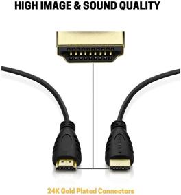 img 3 attached to 🔌 5 Pack High-Speed HDMI Cables-6ft with 90 Degree Adapter, Gold Plated Connectors, Cord Ties for TV PC PlayStation - Supporting Ethernet, 3D, 1080P, ARC - Save Money & Deliver Dazzling Quality