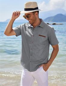 img 3 attached to 👔 COOFANDY Men's Short Sleeve Button Dress Shirt: Stylish and Comfortable Shirt for Men's Clothing