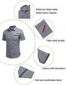 img 1 attached to 👔 COOFANDY Men's Short Sleeve Button Dress Shirt: Stylish and Comfortable Shirt for Men's Clothing