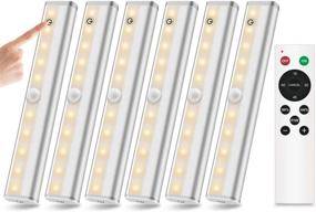 img 4 attached to 🔆 6 Pack Remote Control Under Cabinet Lights: Dimmable 20-Led Battery Operated Wireless Lighting for Closets - Stick-on Kitchen Lights with 3 Color Modes