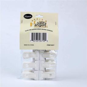 img 1 attached to 👖 20 High-Quality Plastic Finger Clips for Hangers - Durable Pants Hanger Clips with Strong Pinch Grip - Ideal for Slim-line Clothes Hangers - Suitable for Velvet or Non-Velvet Hangers (20, White)