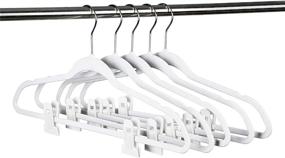 img 2 attached to 👖 20 High-Quality Plastic Finger Clips for Hangers - Durable Pants Hanger Clips with Strong Pinch Grip - Ideal for Slim-line Clothes Hangers - Suitable for Velvet or Non-Velvet Hangers (20, White)