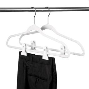 img 3 attached to 👖 20 High-Quality Plastic Finger Clips for Hangers - Durable Pants Hanger Clips with Strong Pinch Grip - Ideal for Slim-line Clothes Hangers - Suitable for Velvet or Non-Velvet Hangers (20, White)