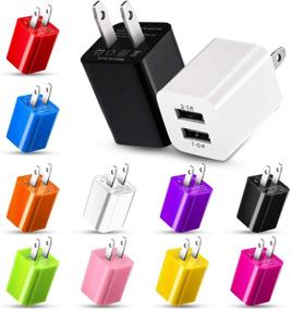 img 4 attached to 12-портовый двухпортовый USB зарядное устройство для стены: быстрая зарядка адаптер для смартфонов и планшетов - разные цвета