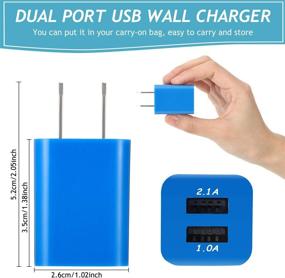 img 3 attached to 12-портовый двухпортовый USB зарядное устройство для стены: быстрая зарядка адаптер для смартфонов и планшетов - разные цвета