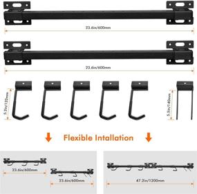 img 3 attached to 🚲 Wall Mount Bike Storage Rack for Garage Organization - Holds 5 Bicycles, Bike Hook with Helmet Holder, Adjustable Bike Hooks - Pack of 2