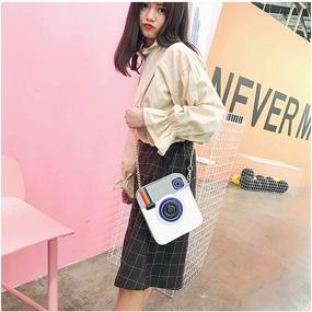 img 2 attached to 🌈 Женские сумки и кошельки - сумки через плечо Crossbody Snapshot Satchels в ярком дизайне радужных цветов