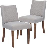 🪑 canglong gray wood leg upholstered dining chair set of 2 for kitchen room - side chair for stylish comfort logo